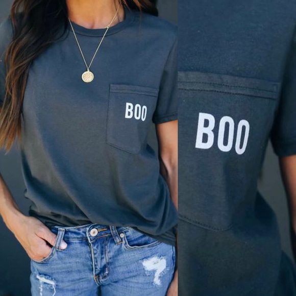 Vici Tops - ➖ Vici Boo Halloween Pocket Graphic T-Shirt/Tee